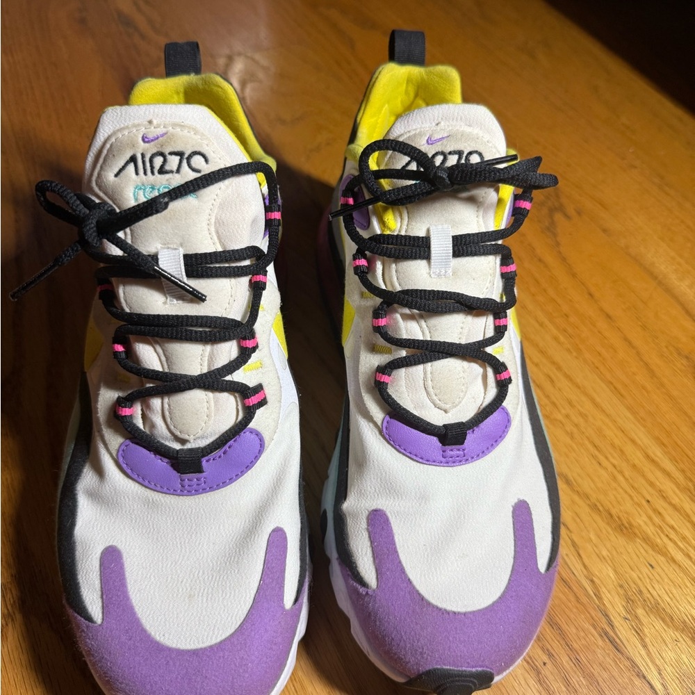 Nike Air Max 270 React in Purple and Yellow